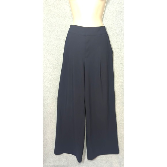 Athleta Pants - ATHLETA Pinnacle High Rise Wide Leg Trouser 6 Navy Loose  Extra Wide Fit Comfort
